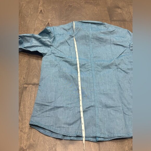 Bench Men's Long Sleeve Blue Collared Button Up Shirt with Pocket, Size Medium - Picture 7 of 7